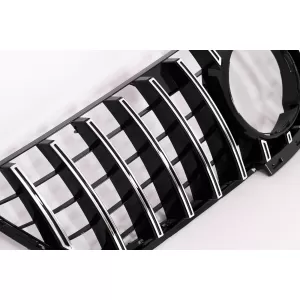 Front Grille suitable for Mercedes ML-Class W166 (2012-2014) GT-R Panamericana Design Black Chrome