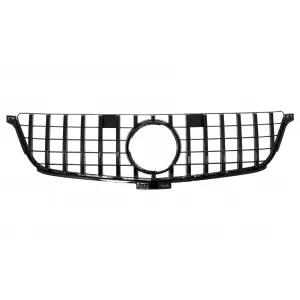 image-72-Kühlergrill für Mercedes W166 ML 12-14 GT-R Panamericana Look Glänzend Schwarz