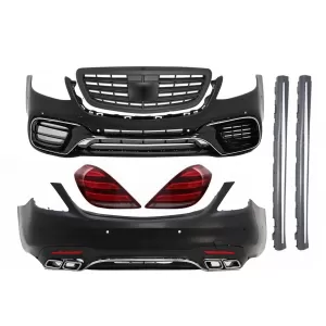 image-6-Bodykit für Mercedes S-Klasse W222 13-06.17 MOPF S63 Optik Rücklichter Dynamischer Stoßfänger