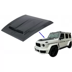image-8-Motorhaube Scoop Bonnet für Mercedes W463 G-Klasse 89-18 Real Carbon