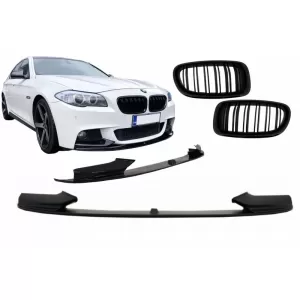 image-21-Stoßstange Spoiler Lippe Nieren für BMW 5er F10 F11 Kühlergrill Doppelstreifen