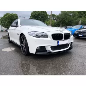 Спойлер на Предна Броня , подходящ за BMW 5 Series F10 F11 Sedan Touring (2011-2017) M-Performance дизайн с двойна лента Piano Black Kidney Решетка-image-6040361