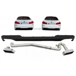 image-66-Dupla iker-kipufogóvéges diffúzor BMW 5-ös F10 / F11 nem LCI és LCI (2011-2017) modellekhez, M-Technik 550i Design