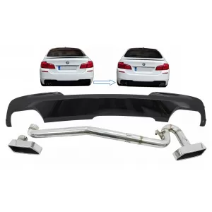 image-67-Fekete hátsó diffúzor BMW 5-ös F10 (2011-2017) M-Technik 550i Design kipufogórendszerhez