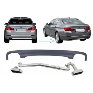 image-68-Dupla kipufogóvég és hátsó diffúzor BMW 5-ös F10 (2011-2017) M 550i design, normál lökhárítóhoz