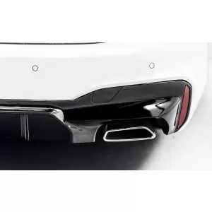 Rear Bumper Diffuser suitable for BMW 5 Series G30 G31 Limousine Touring (2017-up) M5 Design Piano Black