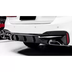 Rear Bumper Diffuser suitable for BMW 5 Series G30 G31 Limousine Touring (2017-up) M5 Design Piano Black