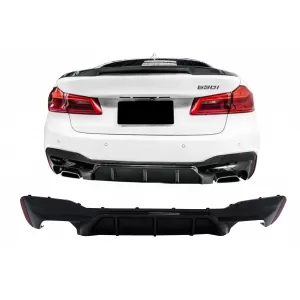 image-23-Stoßfänger Diffusor für BMW 5 G30 G31 Limo Touring 17+ M5 Look Glänzend Schwarz