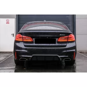 Rear Bumper Diffuser suitable for BMW 5 Series G30 G31 Limousine Touring (2017-up) M5 Design Piano Black