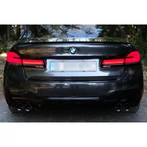 Rear Bumper Diffuser suitable for BMW 5 Series G30 G31 Limousine Touring (2017-up) M5 Design Piano Black