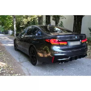 Rear Bumper Diffuser suitable for BMW 5 Series G30 G31 Limousine Touring (2017-up) M5 Design Piano Black