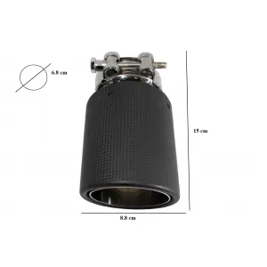 Universal Auspuff Schalldämpfer Tipp Kohlefaser Mattes Finish Einlass 6.8cm 2.67inch-image-6043922