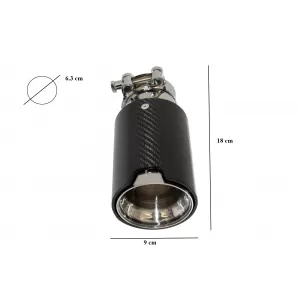 Universal-Auspuffspitze Kohlefaser, glänzend, Einlass 6,3 cm/2,48 Zoll-image-6043957
