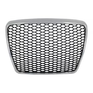 image-48-Audi A6 4F2 4F C6 (2004-2011) RS Design Első Hűtőrács - Króm - Márkajelzés Nélküli