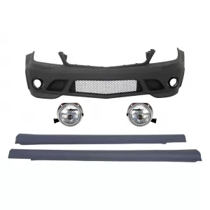 image-51-Mercedes W204 (2007-2012) Body Kit - Első lökhárító, alsó hűtőrács, ködlámpa szett és küszöb spoiler szett