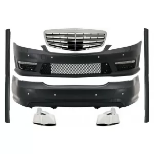 image-38-Kit für Mercedes S W221 LWB 2005-2011 Gitter Seitenschweller Auspuff Tipps