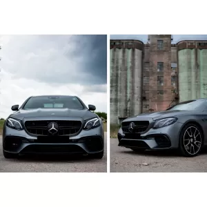 Frontstoßstange für Mercedes E W213 S213 C238 A238 2016-2019 E63 Look Schwarze Edition-image-6073544