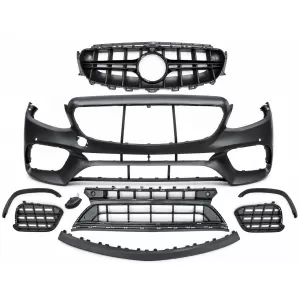 image-59-Paraurti anteriore per Mercedes E W213 S213 C238 A238 2016-2019 E63 Look Edizione nera