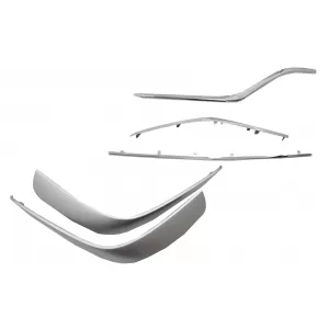 Spoiler Splitter Klappen Verzierung Chrom für Mercedes GLE C292 15-18 AMG Look-image-6044097