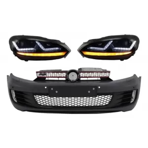 image-23-Предна Броня, подходяща за VW Golf VI 6 (2008-2013) TFSI Look с Фарове Osram Ксенон Upgrade Red TFSI LED Динамичен Sequential Въртящи се светлини