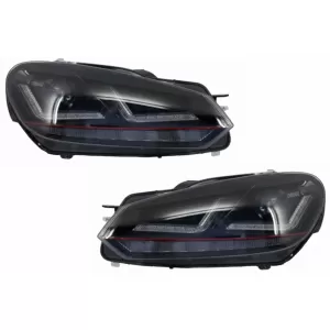 Ansamblu Bara Fata compatibil cu VW Golf VI 6 (2008-2013) cu Faruri Osram Xenon Upgrade Red GTI LED Semnal Dinamic Secvential-image-6042264