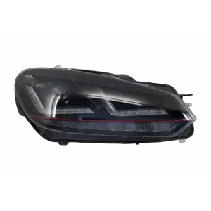 Ansamblu Bara Fata compatibil cu VW Golf VI 6 (2008-2013) cu Faruri Osram Xenon Upgrade Red GTI LED Semnal Dinamic Secvential-image-6042265