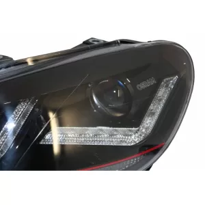 Ansamblu Bara Fata compatibil cu VW Golf VI 6 (2008-2013) cu Faruri Osram Xenon Upgrade Red GTI LED Semnal Dinamic Secvential-image-6042266