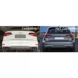 Lökhárító diffúzor AUDI A3 8V Sportback 16-19, kipufogóvégekkel, S3 Dizájn-image-6042488