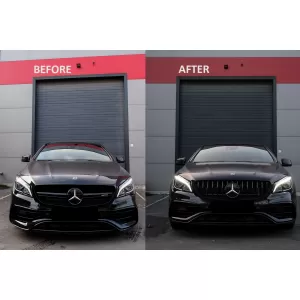 Zentral Grille für Mercedes CLA C117 X117 W117 2013-2018 GT-R Look Alles Schwarz-image-6057561