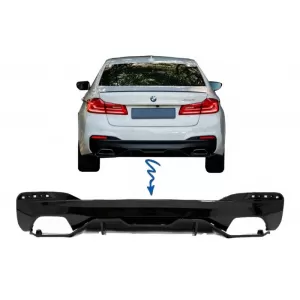 image-61-Branik stražnjeg odbojnika prikladan za BMW serije 5 G30 G31 Limuzina/ Touring (2017-up) M Performanse Dizjan Piano crna