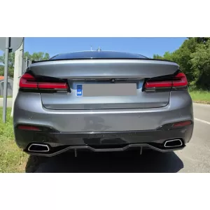 Difuzor Bara Spate compatibil cu BMW Seria 5 G30 G31 (2017+) M Performance Design Negru Lucios-image-6327399