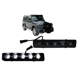 Lumini de zi dedicate LED DRL Mercedes G-class W463 (1989-2012) G65 Design Negru-image-6079325