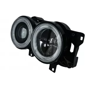 Faruri Angel Eyes compatibil cu BMW Seria 7 E32 Seria 5 E34 Negru-image-6044557