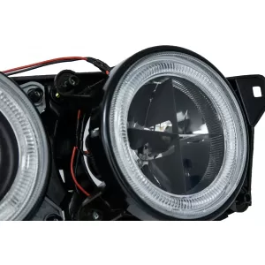 Faruri Angel Eyes compatibil cu BMW Seria 7 E32 Seria 5 E34 Negru-image-6044559