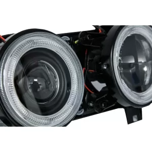 Faruri Angel Eyes compatibil cu BMW Seria 7 E32 Seria 5 E34 Negru-image-6044560