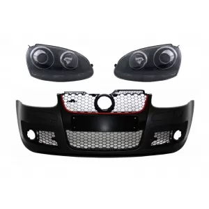 image-65-Предна Броня с Ксенон Look Фарове Черен подходящи за VW Golf 5 V Mk5 (2003-2007) Jetta (2005-2010) TFSI Дизайн