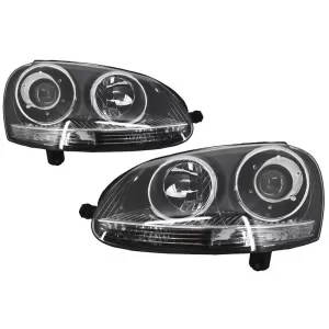 Bara Fata cu Faruri RHD compatibil cu VW Golf 5 V Mk5 (2003-2007) Jetta (2005-2010) GTI Design-image-6043298