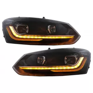 Bodykit Scheinwerfer Rückleuchten LED Dynamic für VW Polo 6R 09-17 Stoßfänger Seitenschweller-image-6043331