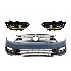 Front Bumper suitable for VW Passat B8 3G (2015-2018) R-Line with Headlights LED Matrix with Sequential Dynamic Turning Lights