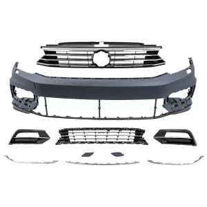 Front Bumper suitable for VW Passat B8 3G (2015-2018) R-Line with Headlights LED Matrix with Sequential Dynamic Turning Lights-image-6340261