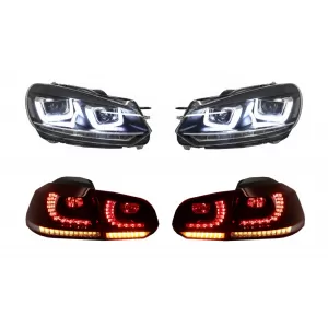 image-70-Scheinwerfer Rückleuchten LED für VW Golf 6 08-13 R20 U Look Dynamisches Licht