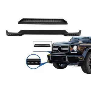 image-67-LED DRL Spojler za branik prednjeg odbojnika i gornji Spojler za Mercedes G-klasu Lip (1989-2017) crna