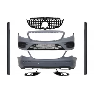 image-60-Komplett Body Kit Mercedes E W213 (2016-) modellekhez, hűtőrács, kipufogóvég, GT-R Sport Line AMG Dizájn, Fekete