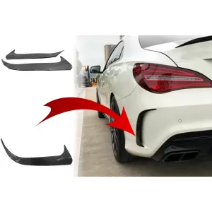 image-76-Heckstoßfängerklappen Seitenfinnen Flips für Mercedes CLA W117 2014-2018 Carbon-Edition