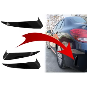 image-77-Stoßstange Flaps Side Flossen Klappen für Mercedes W205 14-18 Glänzend Schwarz