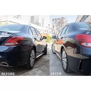 Rear Bumper Flaps Side Fins Flics suitable for Mercedes C Class W205 (2014-2020) Piano Black