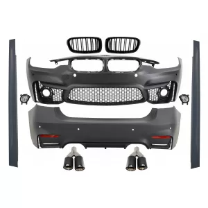 image-1-Body Kit BMW F30 11+ modellekhez, EVO II M3 M-Power Dizájn, lökhárító, ködlámpa, kipufogóvégek, szénszálas, SRA nélkül