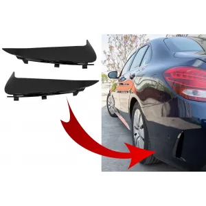image-2-Poklopci stražnjeg branika Bočne peraje Branik prikladne za Mercedes C-Class W205 (2014-2020) Piano crna