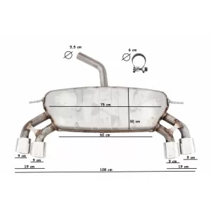 Complete Exhaust System suitable for VW Golf 7 VII MK7 (2013-2019) R Design