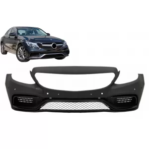Bara Fata compatibil cu Mercedes C-Class W205 S205 (2014-2020) Limousine T-Model Coupe Cabriolet C63 Design Fara Grila Centrala-image-6107832